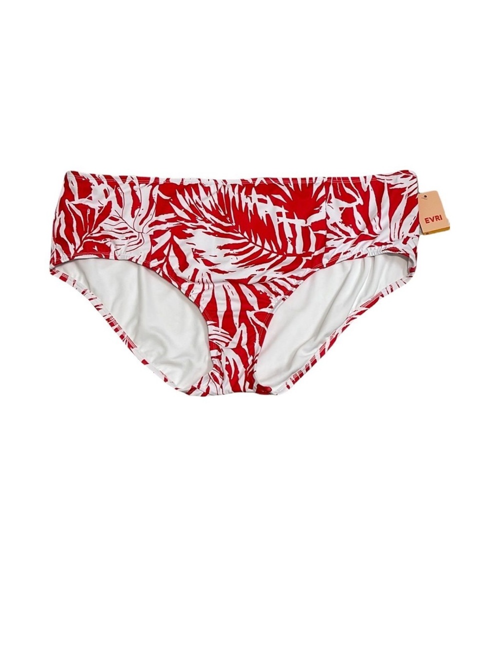Red White Palm Leaf EVRI Swim Bottoms NEW Size 3X
